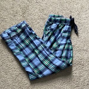 Aerie Plaid Pajama Bottoms in Blue and Green